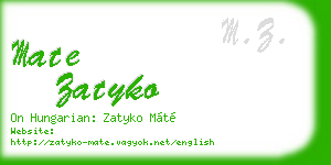 mate zatyko business card